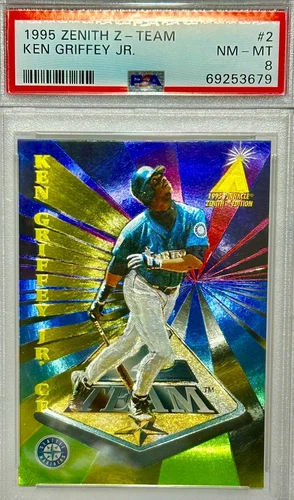 ✨1995 PINNACLE ZENITH ⚾️ (Z-TEAM) KEN GRIFFEY JR. REFRACTOR #2 RARE  SSP PSA 8