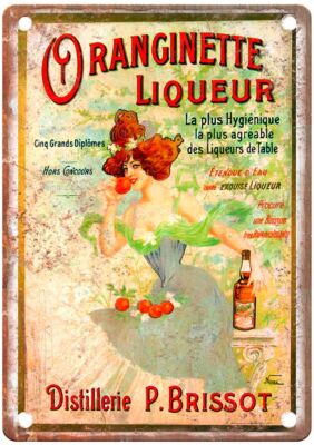 Distillerie P Brissot Liquor Poster Retro Look Reproduction Metal Sign E1160