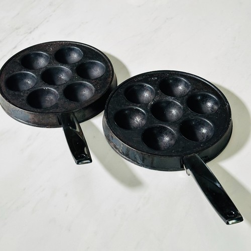 2 Vintage Nordic Ware Danish Ebelskiver Pan Apple Pancake Balls