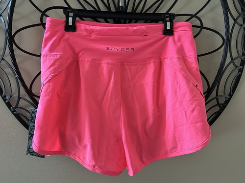 Women’s Spyder Active High Rise Running Shorts~Bright Pink~Large~NWT - Picture 3 of 5