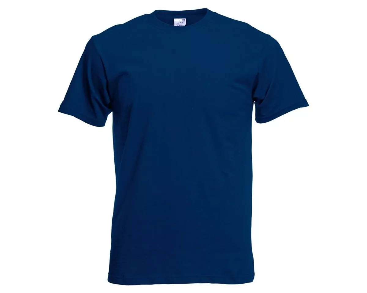 FRUIT OF THE LOOM 3 5 PACK PLAIN NAVY T SHIRT TEE SHIRT S TO 4XL