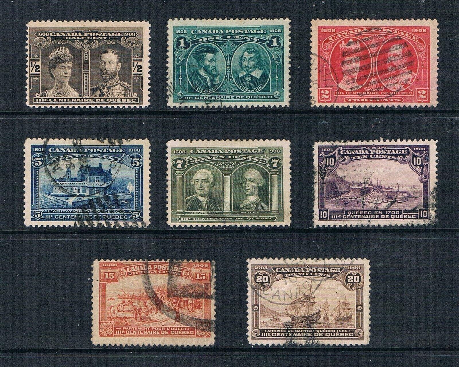 Canada 1908 Quebec Tercentenary - Complete Set - SC 96-103 [SG 188-195] USED C1