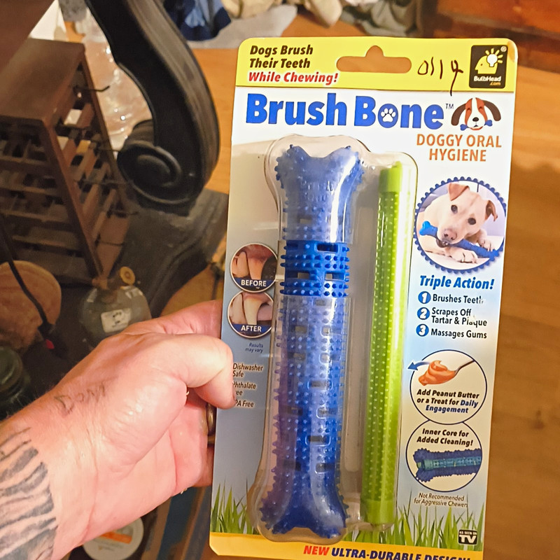 BulbHead Brush Bone Adult Dog Dental Chew Toothbrush for Teeth Care