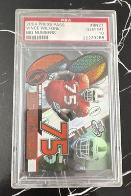 2004 Press Pass - Big Numbers Vince Wilfork #BN 27 (RC)