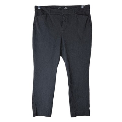 Pixie Skinny Dress Pants Women 16 Gray High Rise Pocket Straight Career Trousers
