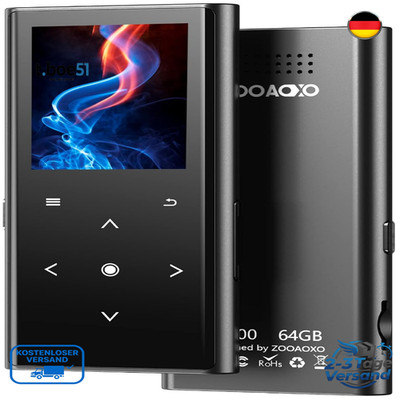 MP3-Player ZOOAOXO 64GB Bluetooth 52 HD-Lautsprecher UK
