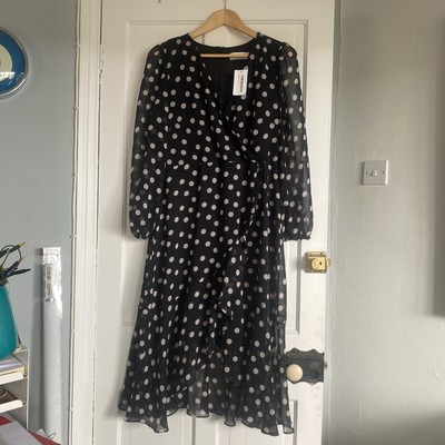 Wallis Polka Dot Dress Size 14 Petite UK