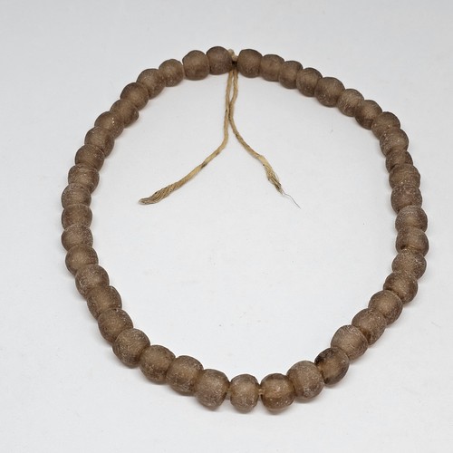 Ghana African Krobo Trasparente Marrone Opaco Vetro Riciclato Commercio Perline - Foto 6 di 7