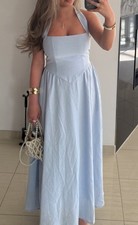 Damen Maxikleid S hellblau A-Linie unifarben ...