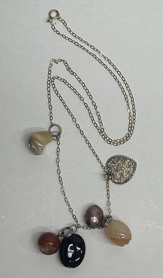G.F. 1/20 14K  Necklace MUN Marked With Beads And Heart Charm
