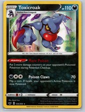Carta Pokemon Toxicroak 124/202 Holo rara spada e scudo Holo leggermente giocata