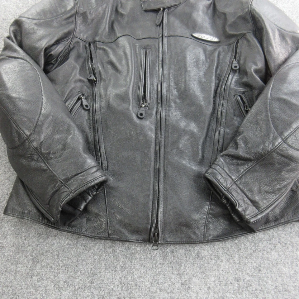 复古 Harley-Davidson 皮革夹克男式大号摩托车 90 年代 98580-98VM — 第 3/4 张图片