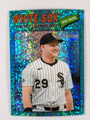 2026 Topps Heritage CURTIS MEAD White Sox Aqua Sparkle SP Printy Run = 480