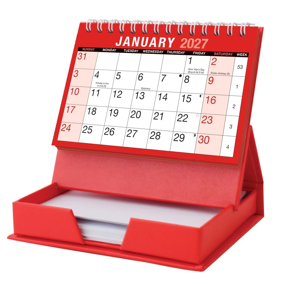Desktop Calendar With Memo Pad 2027, Desk Calendars, Month To View, Basics, Gift