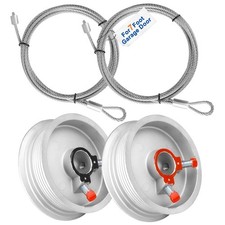 Garage Door Cables and Drums for 7 Ft Door, 8 6 Inch Long Cable Silvery