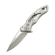 7.75"" Steampunk Style Stainless Steel Tactical Silver Folding Pocket Knife With