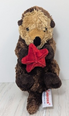 Aurora World Small Sea River Otter Red Starfish Plush Toy Beanbag