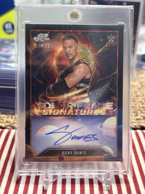 2026 Topps Cosmic WWE RICKY SAINTS Solar Flare Auto Black 1/10 SSP