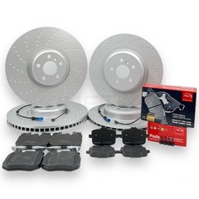 FOR BMW 740d 740Ld G11 G12 DIMPLED FRONT REAR BRAKE DISCS PADS WIRES 395mm 370mm
