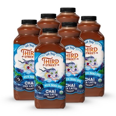 Third Street Chai Organic Mystic Masala Spice Chai Concentrate 6-Pack, 32 Fl....
