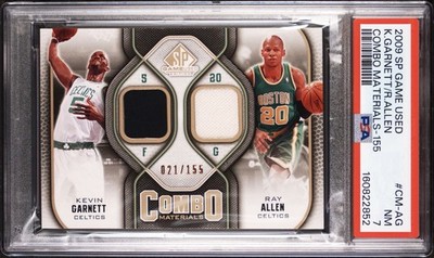2009 SP Game Used Combo Materials Kevin Garnett Ray Allen #CM-AG/155 (MEM) PSA 7