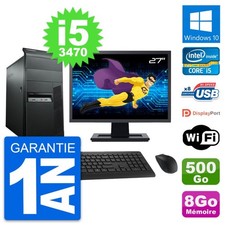 PC Tour Lenovo M92p Ecran 27" Intel i5-3470 RAM 8Go Disque 500Go Windows 10 Wifi