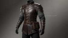Medieval Genuine Leather Armor Handmade Genuine Warrior Costume, Larp