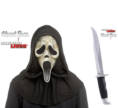 Ghost Face  P.U Messer & Deluxe Aged Mask Official Ghostface Scream Kostüm