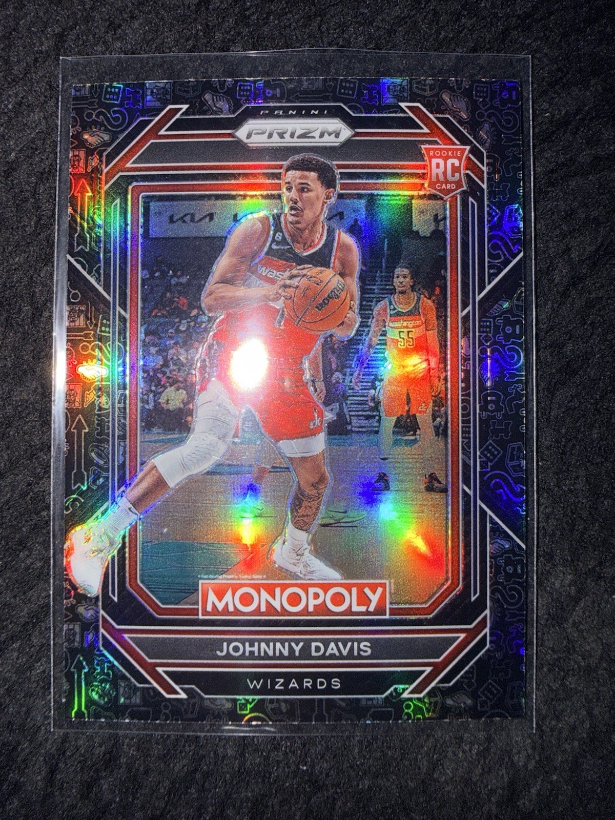 2022-23 Panini Prizm Monopoly Johnny Davis #90 Monopoly Black Classic Icons