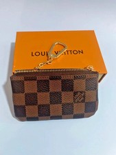 Authentic LOUIS VUITTON Damier Ebene Coin Purse Key Pochette Cles with Box