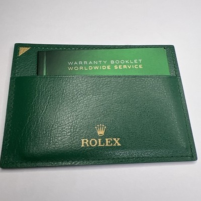 Rolex Green Leather Warranty Card Holder Wallet 4365545.275 w/ 563.85 Booklet