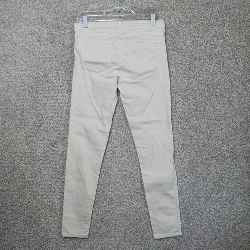 Pantalones de mezclilla Flying Monkey para mujer 29 blancos ajustados de bolsillo sintético elásticos hechos en EE. UU. L7384 - Imagen 4 de 13