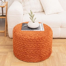 Round Pouf Ottoman 20 x 20 x 14 Inches Boho Poof Home Decor Floor Pouffe Otto...
