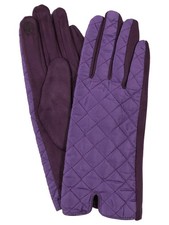 Womens Quilted Purple Stretch Fit Texting  Tech Touchscreen Gloves