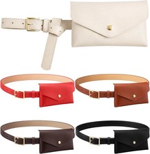 5 Pcs PU Leather Waist Belt Bags for Adjustable Fashion Mini Waist Pouch Eque...