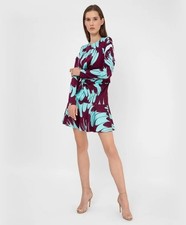 NWT $1,780 Stella McCartney Maisie Abstract Print Front-Twist Minidress Size 2