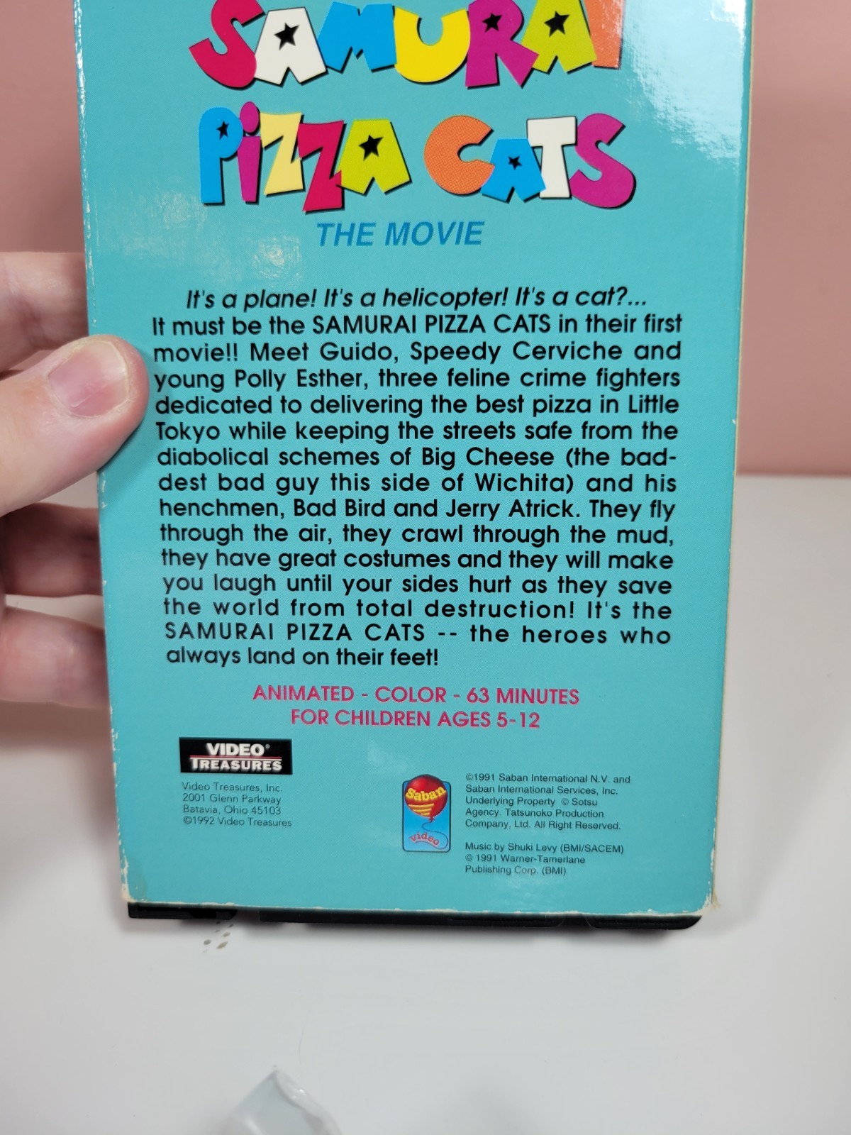 1991 Saban SAMURAI PIZZA CATS The Movie VHS
