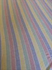 Vintage Brushed Cotton Candy Stripe Double King Size Flat Sheet Retro 80s
