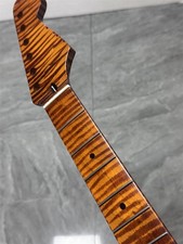 2#Unique Make flame 22Frettes érable torréfié manche guitare électrique pièce 25,5 remplacer
