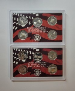 2004-2005S US Mint State Quarters *90% Silver* Proof Set (Lot of 2-No Box /CoA)