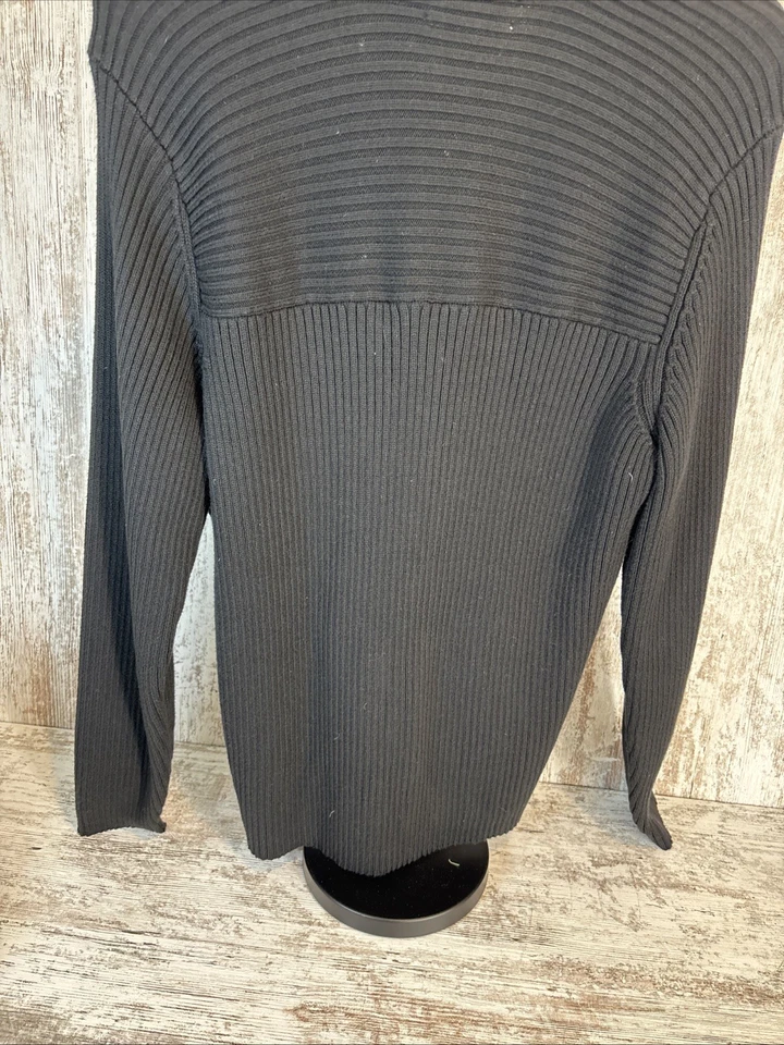 Suéter acanalado con cremallera completa Calvin Klein para hombre XL NEGRO, EXCELENTE FORMA Foto 4 de 4