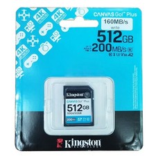 Kingston SDG4/512GB Canvas Go Plus Gen4 UHS-I SDXC Memory Card R:200MB/s 