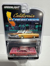 1964 CHEVROLET IMPALA LOWRIDER PINK 1/64 DIECAST MODEL BY GREENLIGHT 63010 A
