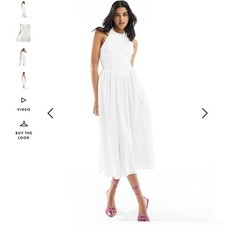 Bardot Women's Kylen Corset Midi Dress White Bridal Halter NWT