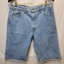 Vtg 90's Levi's 505 Men's Denim Shorts Blue 34 32 Fits Orange Tab Made In USA