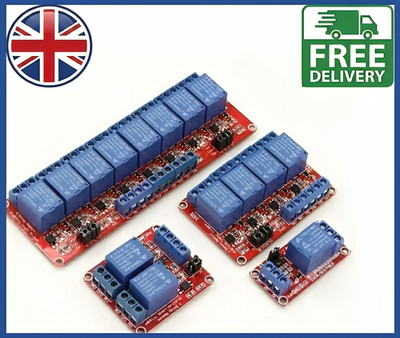 5V/12V/24V Relaismodul mit Optokoppler 1/2/4/6/8/16 Kanal für Arduino Pi UK