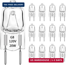 G8 Halogen Light Bulbs 20W Dimmable 120V G8 Base 2Pin Xenon Bulb 12 Pa