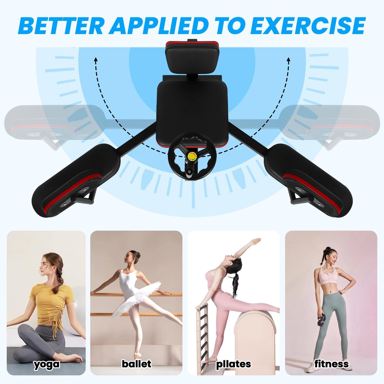 400LBS Leg Stretcher Machine, Split Machine Training Equipment for Gym Black/Red
