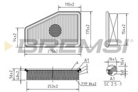Bremsi Luftfilter Filter Passend FüR Jeep Cherokee Kl 2.2 Crd 4X4