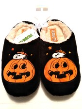 Peanuts Snoopy Great Pumpkin Halloween Scuff Slippers Medium New